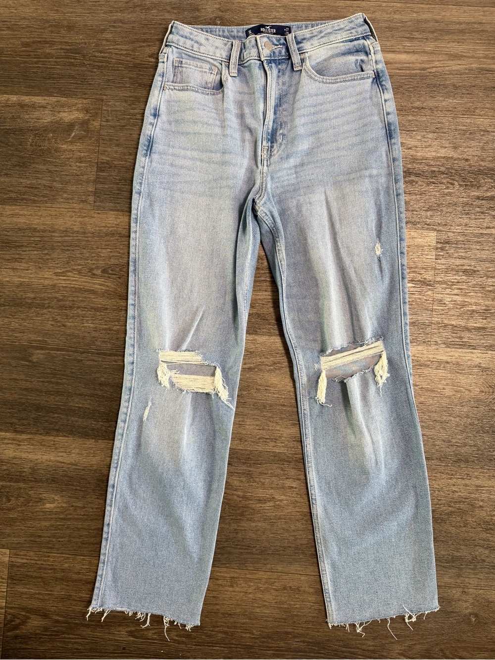 Hollister Light Blue Distressed Boyfriend Jeans